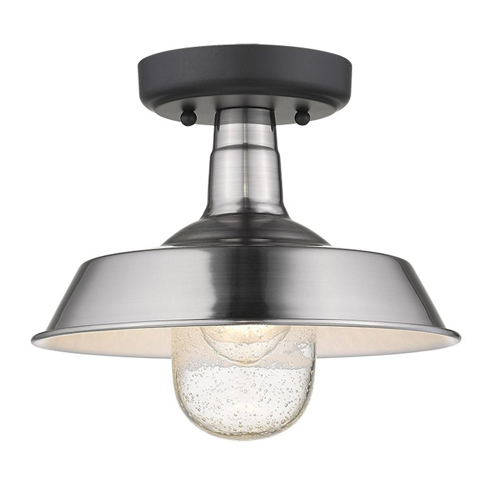 Silver Shallow Plate Adjustable Pendant Light on a white background