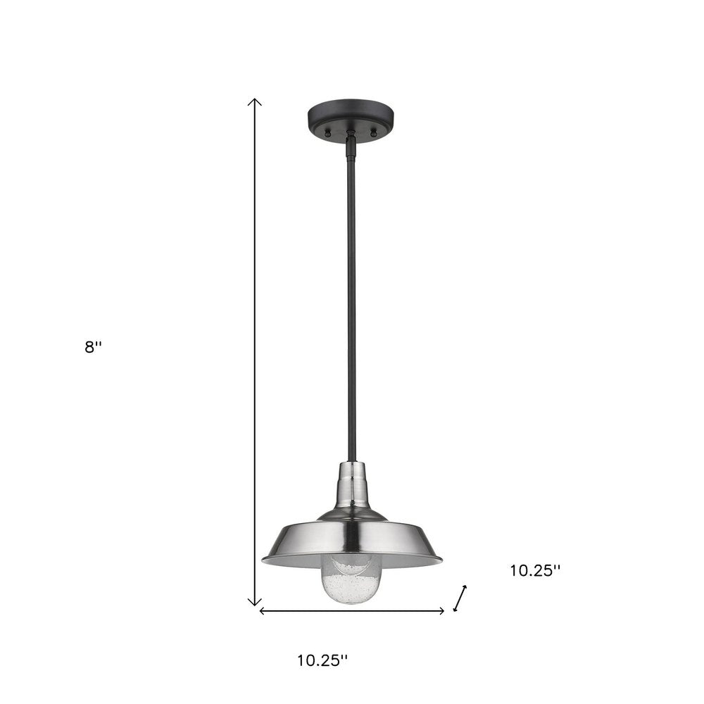 Silver Shallow Plate Adjustable Pendant Light on a white background