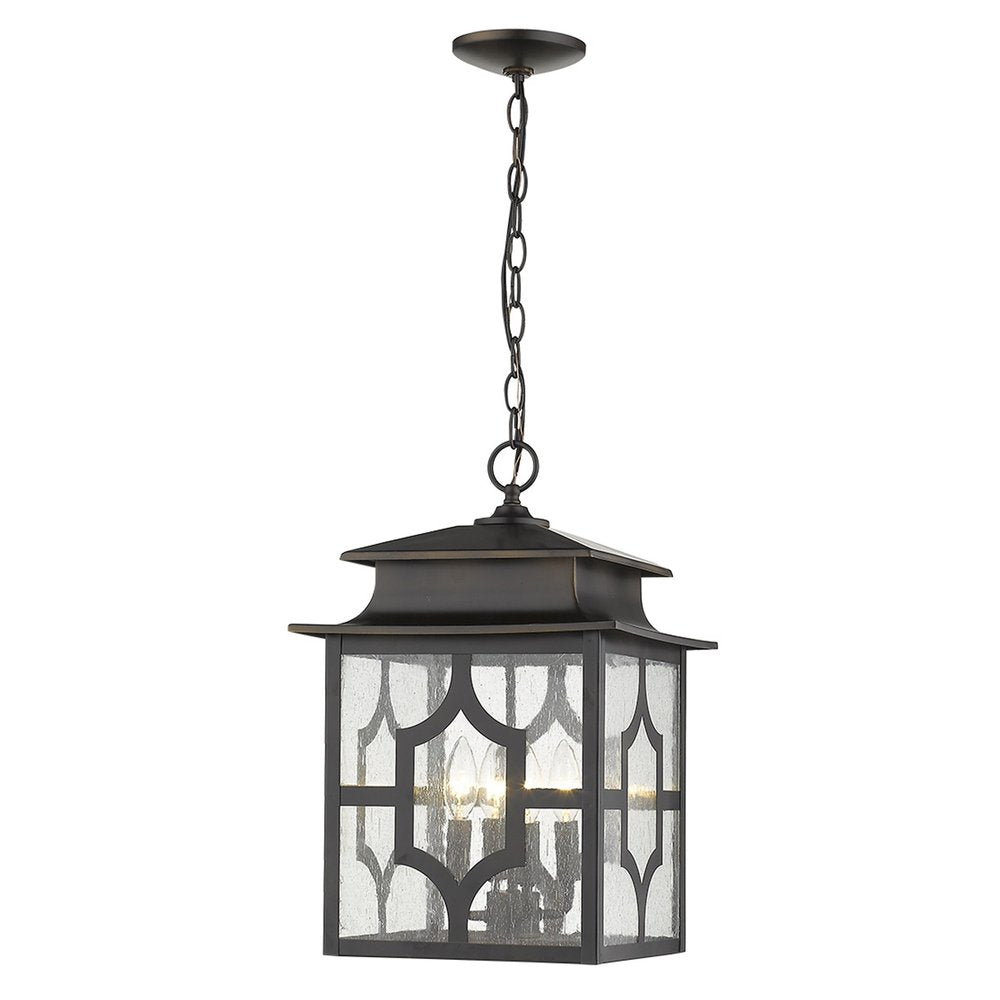 Calvert 4-Light Oil-Rubbed Bronze Hanging Lantern on a white background