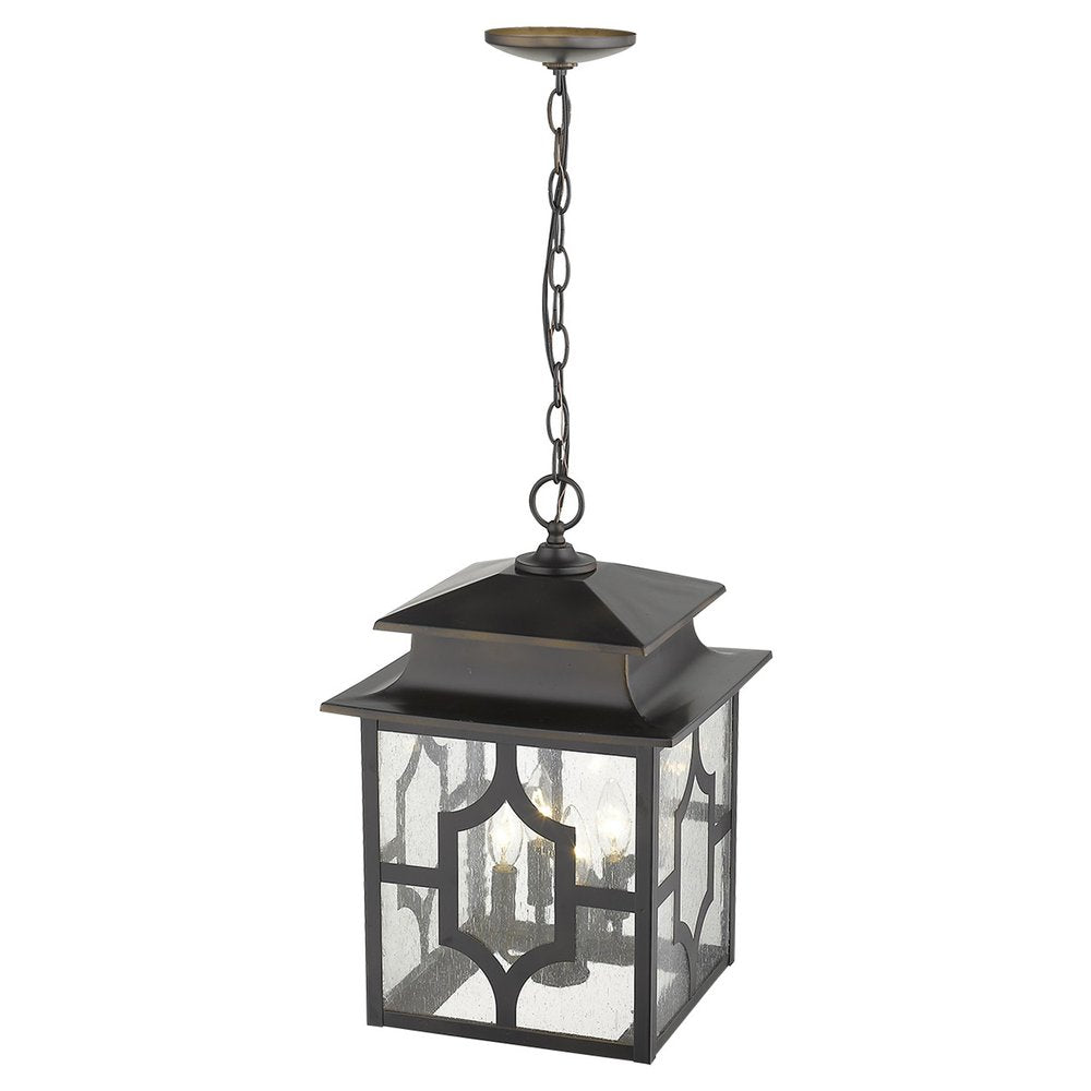 Calvert 4-Light Oil-Rubbed Bronze Hanging Lantern on a white background