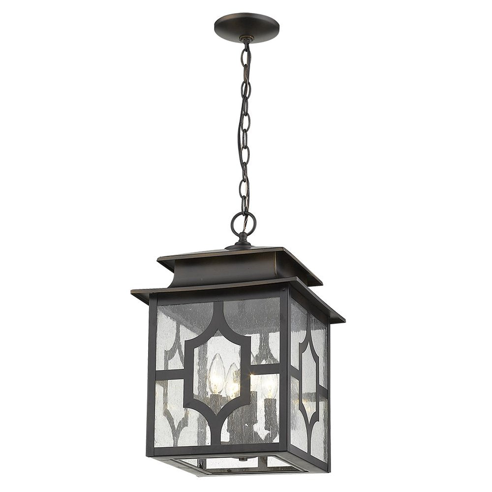 Calvert 4-Light Oil-Rubbed Bronze Hanging Lantern on a white background