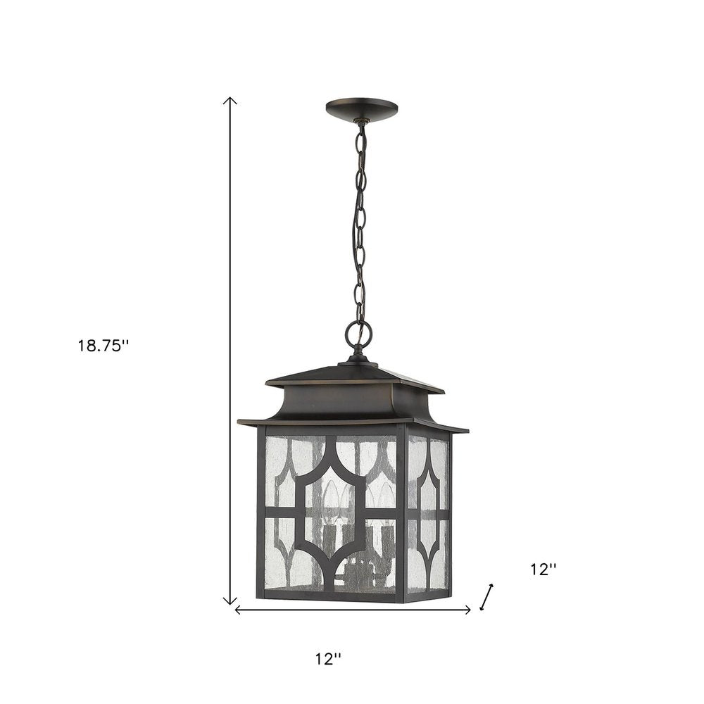 Calvert 4-Light Oil-Rubbed Bronze Hanging Lantern on a white background