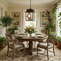Calvert 4-Light Oil-Rubbed Bronze Hanging Lantern in a home interior