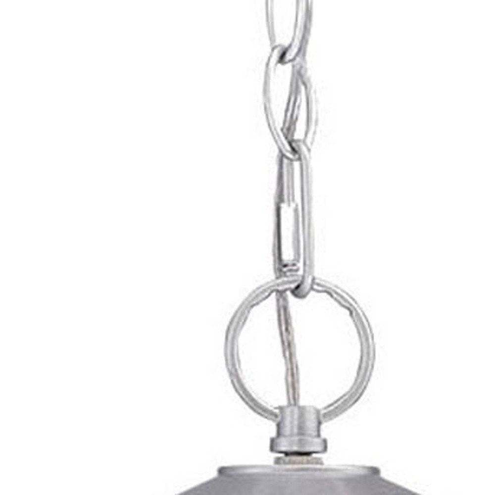 Silver Lantern Metal Dimmable Chandelier With Frosted Shades on a white background