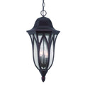 XL Matte Black Geometric Glass Hanging Light on a white background