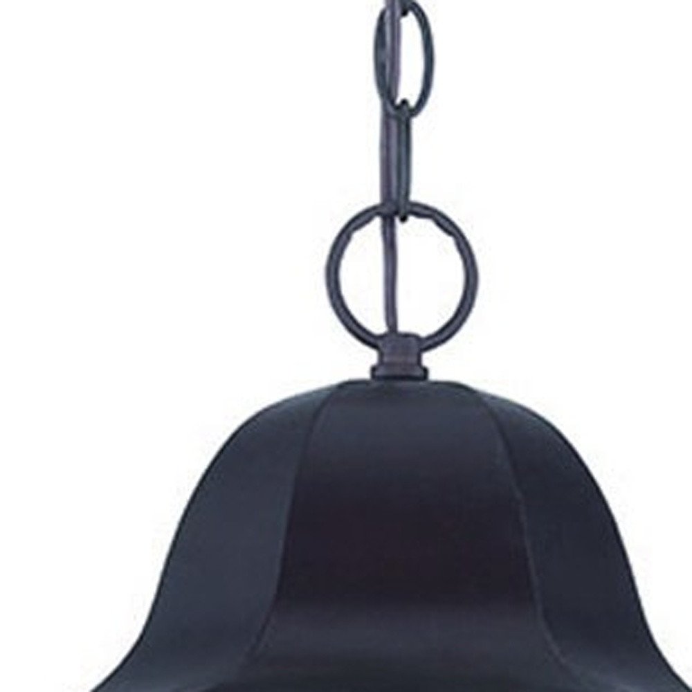 XL Matte Black Geometric Glass Hanging Light on a white background