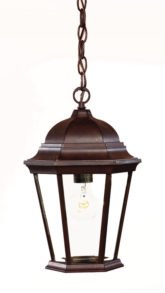 Brown Lantern Beveled Metal Dimmable Chandelier With Clear Shades on a white background