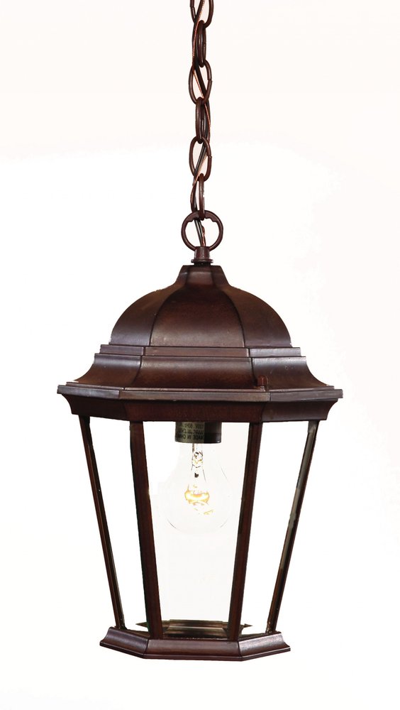 Brown Lantern Beveled Metal Dimmable Chandelier With Clear Shades on a white background