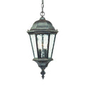 Two Light Antique Black Carousel Lantern Hanging Light on a white background