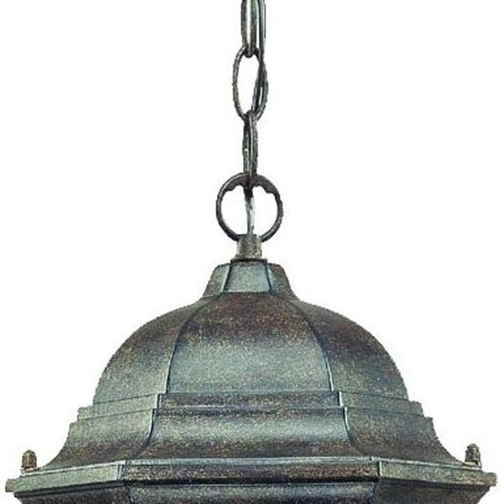 Two Light Antique Black Carousel Lantern Hanging Light on a white background