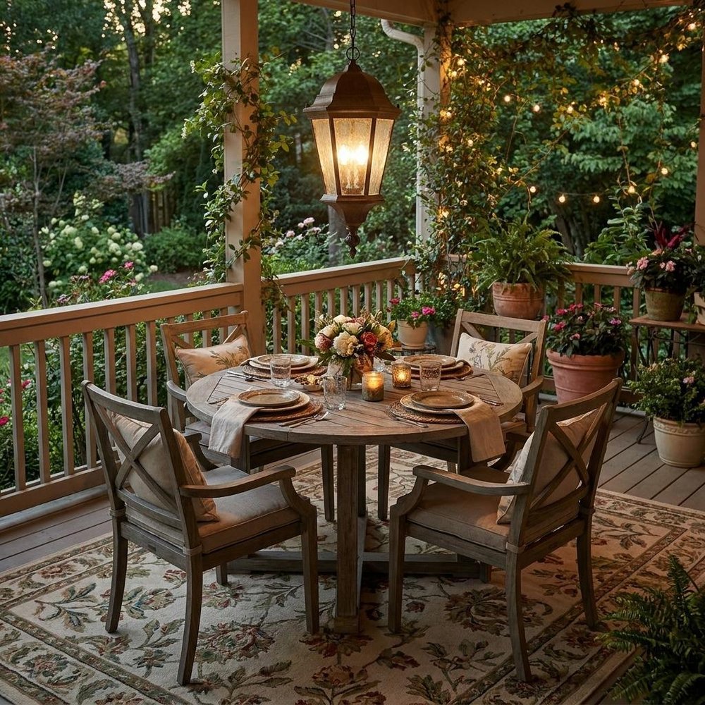 Two Light Antique Black Carousel Lantern Hanging Light