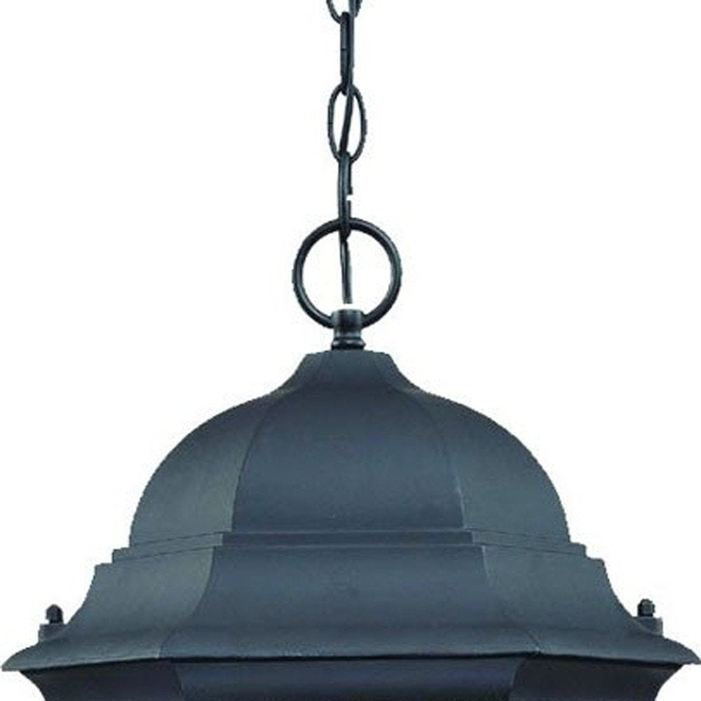 Telfair 3-Light Matte Black Hanging Light on a white background