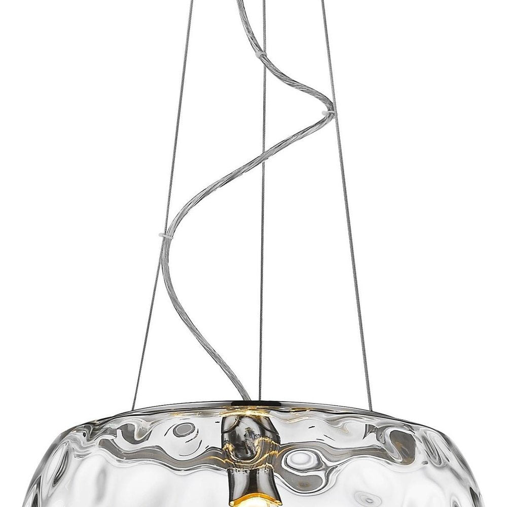 Clear Metal Dimmable Ceiling Light With White Shades on a white background