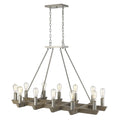 Silver Kitchen Island Twelve Light Metal Dimmable Chandelier on a white background