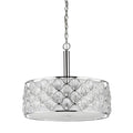 Isabella 4-Light Polished Nickel Drum Pendant With Crystal Accents