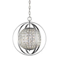 Silver Crystal Dimmable Ceiling Light With Silver Shades on a white background