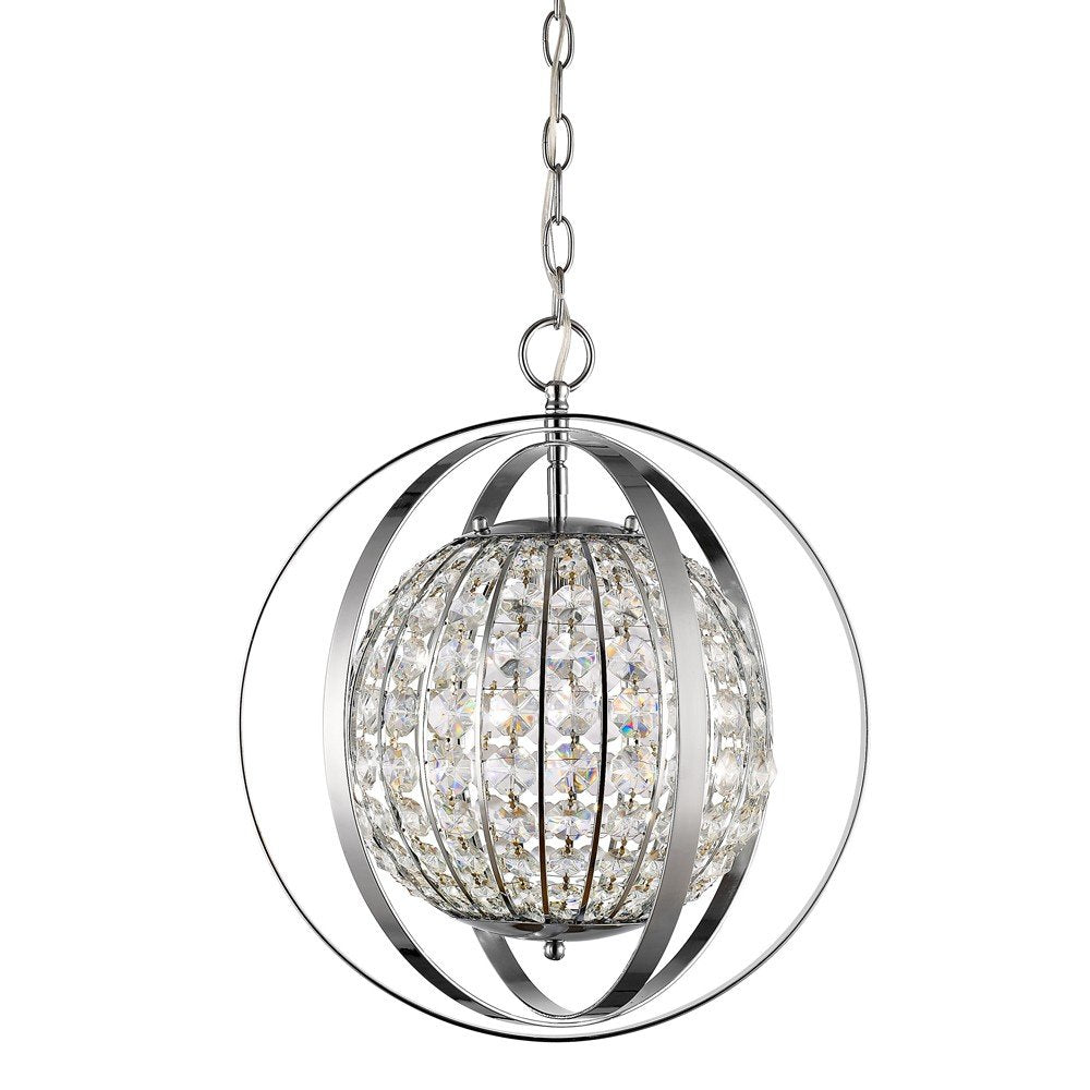 Silver Crystal Dimmable Ceiling Light With Silver Shades on a white background
