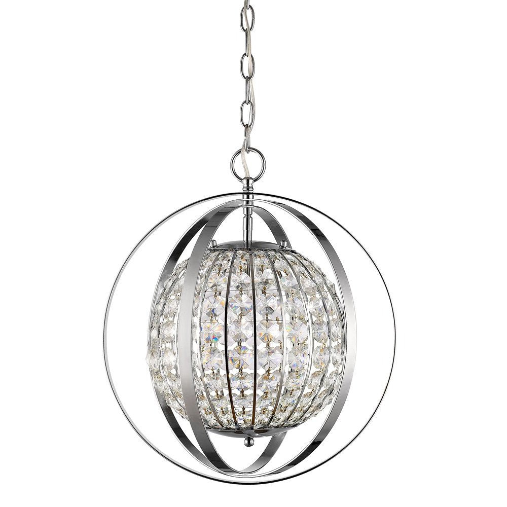 Silver Crystal Dimmable Ceiling Light With Silver Shades on a white background