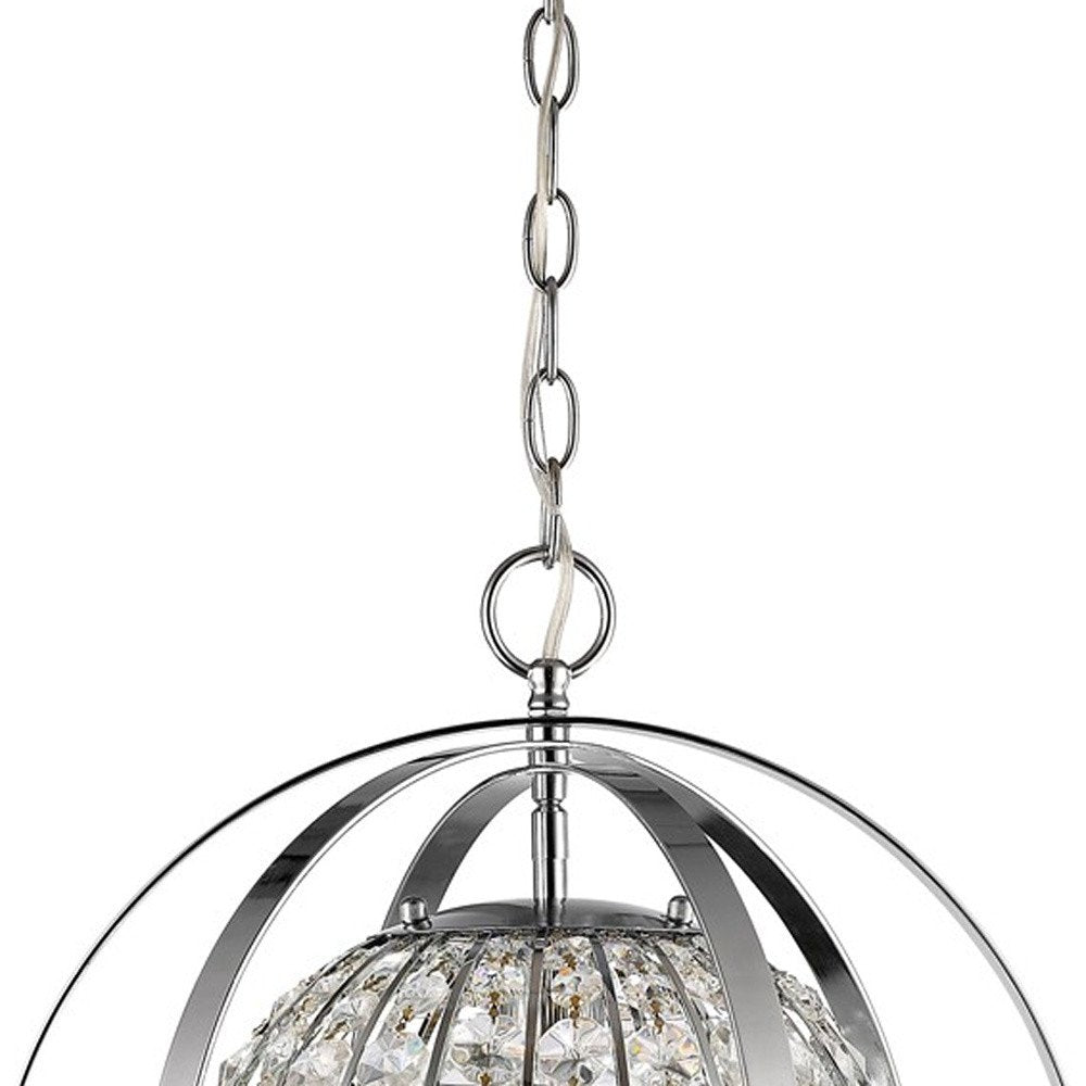Silver Crystal Dimmable Ceiling Light With Silver Shades on a white background