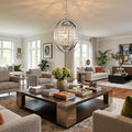 Silver Crystal Dimmable Ceiling Light With Silver Shades