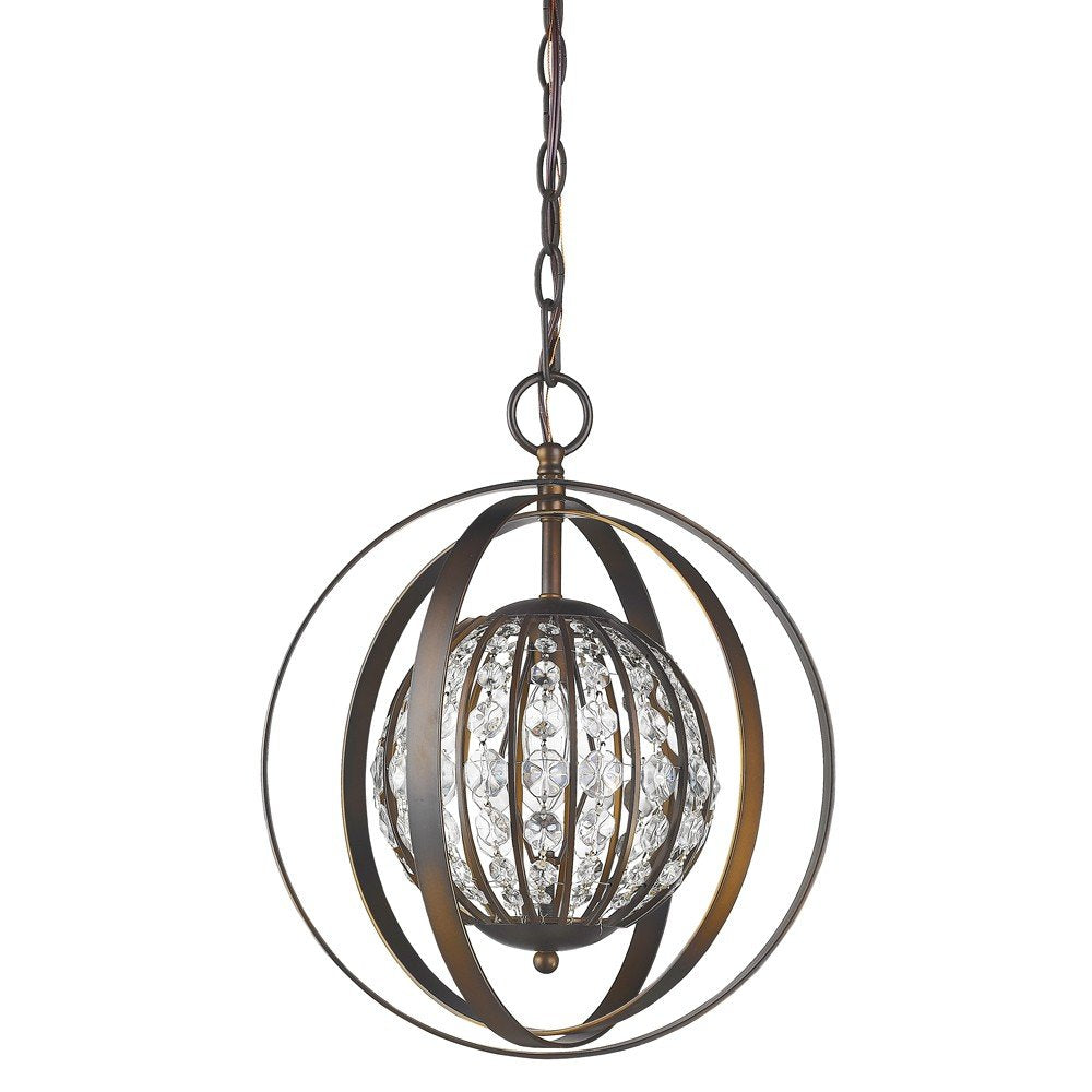 Brown Crystal Dimmable Ceiling Light With Brown Shades on a white background