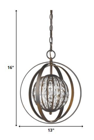 Brown Crystal Dimmable Ceiling Light With Brown Shades on a white background