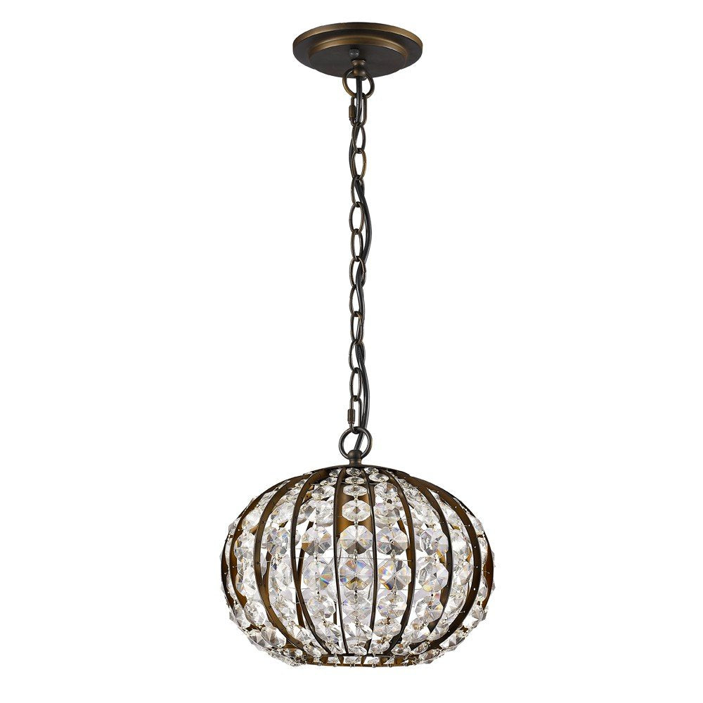 Brown Crystal Dimmable Ceiling Light With Brown Shades on a white background