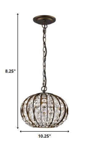 Brown Crystal Dimmable Ceiling Light With Brown Shades on a white background