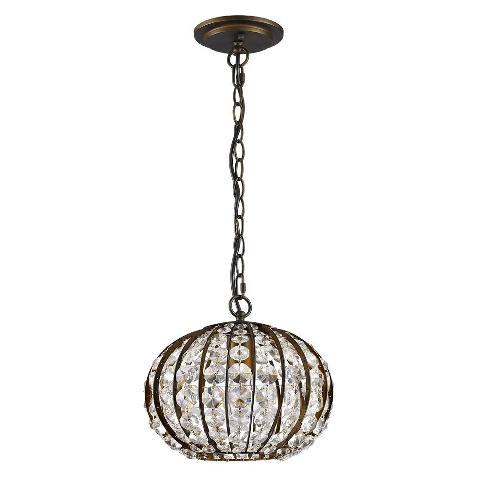 Brown Crystal Dimmable Ceiling Light With Brown Shades on a white background