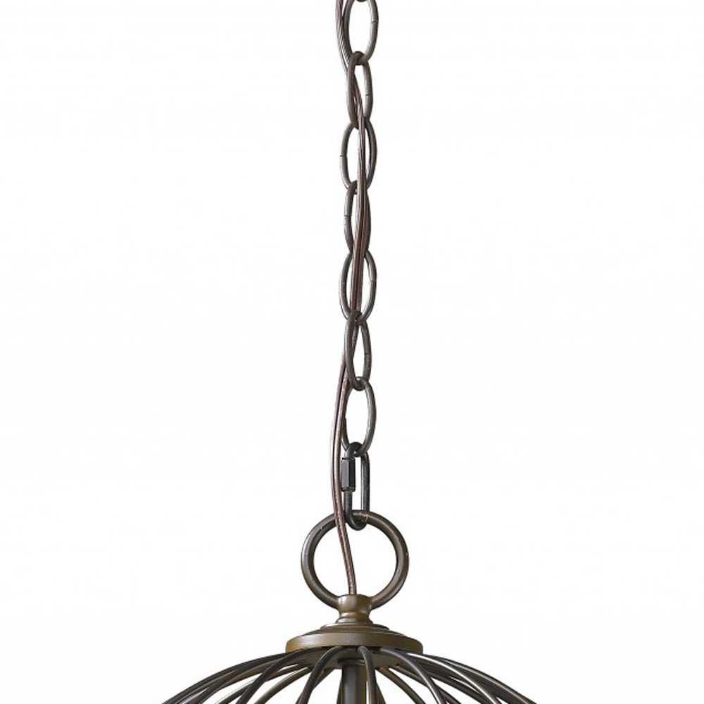 Aria 3-Light Oil-Rubbed Bronze Globe Pendant With Mother Of Pearl Accents on a white background