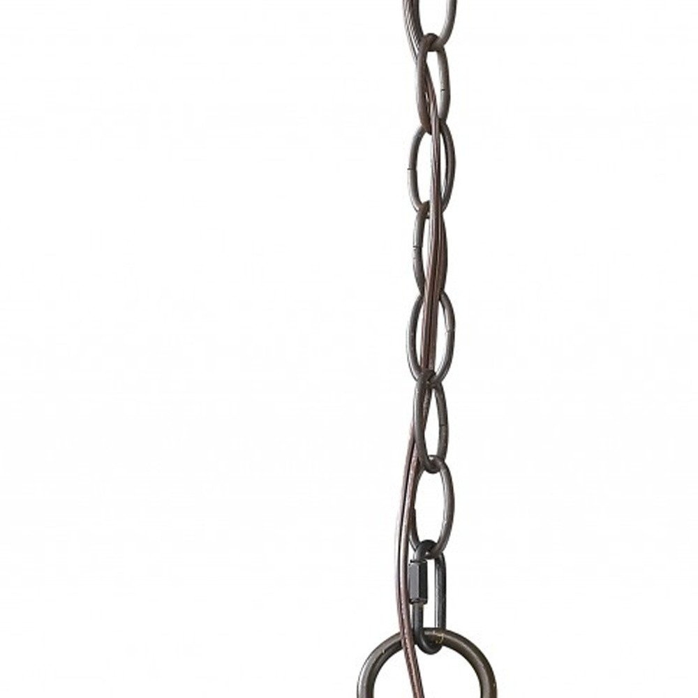 Aria 3-Light Oil-Rubbed Bronze Globe Pendant With Mother Of Pearl Accents on a white background