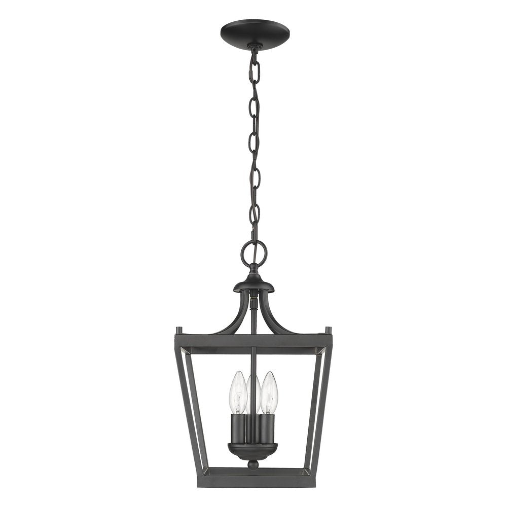 Vintage Black Metal Tapered Hanging Light on a white background