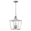 Vintage Silver Metal Tapered Hanging Light on a white background