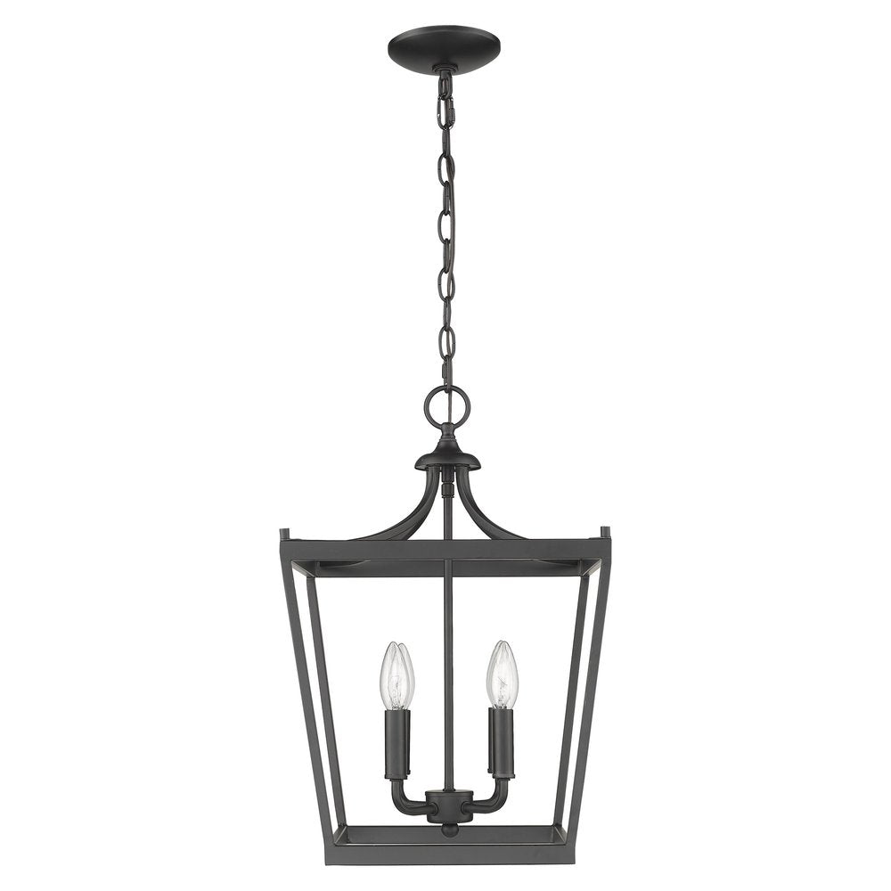 Black Metal Four Light Dimmable Ceiling Light on a white background