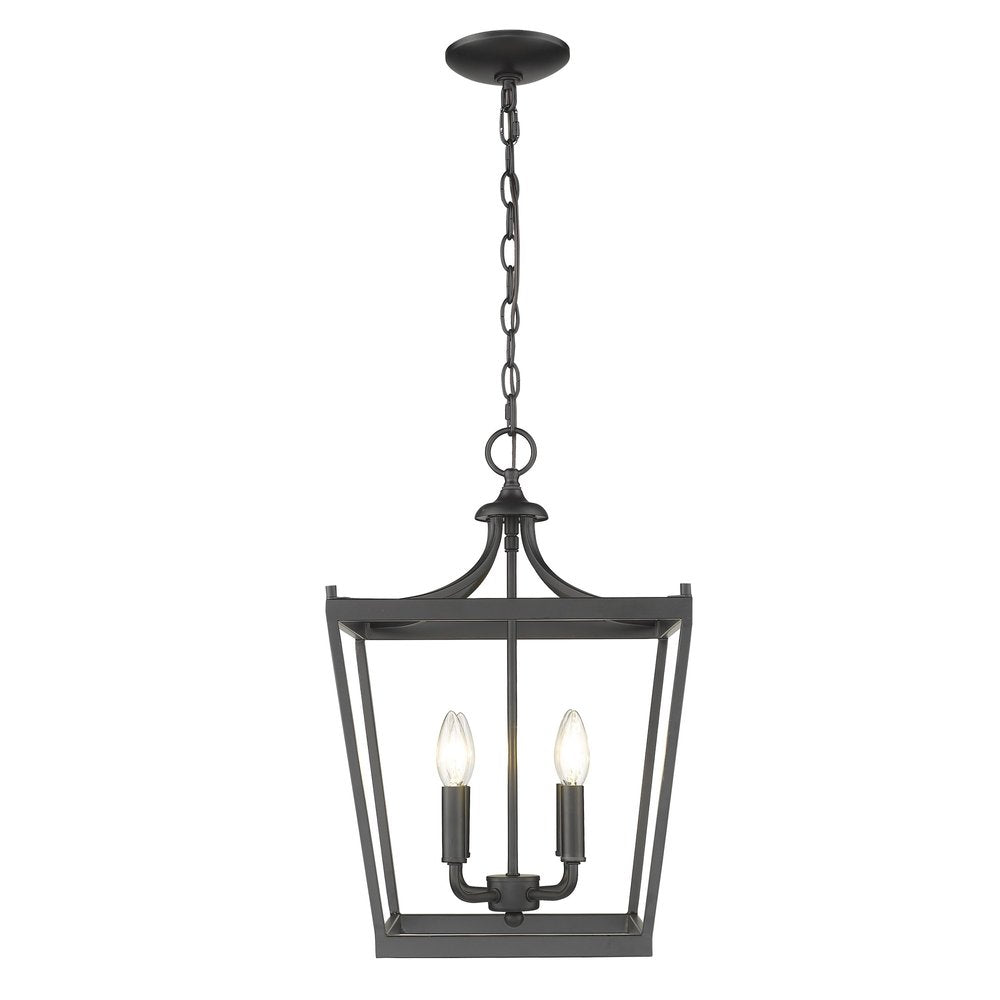 Black Metal Four Light Dimmable Ceiling Light on a white background