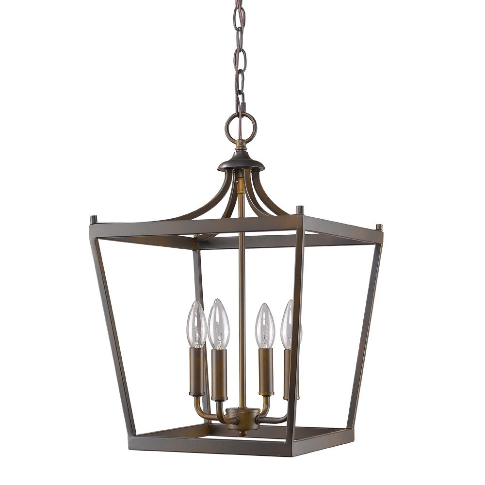 Brown Metal Four Light Dimmable Ceiling Light on a white background