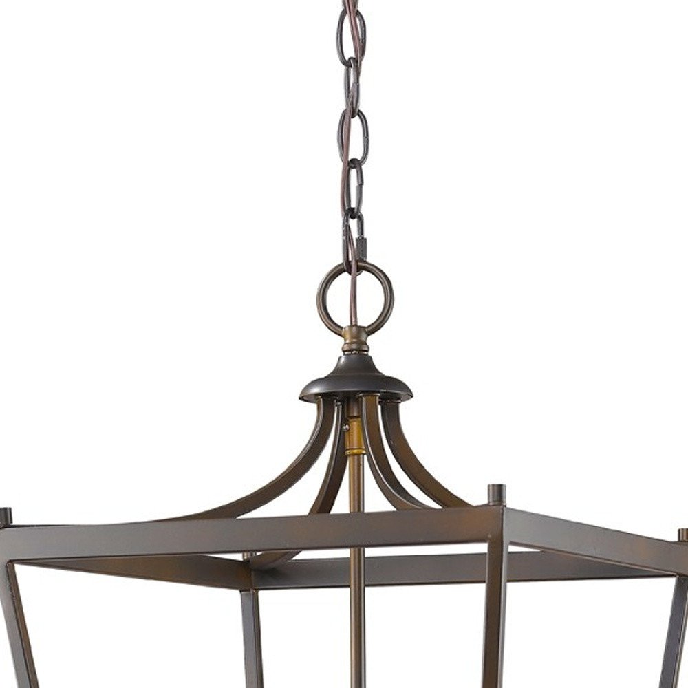 Brown Metal Four Light Dimmable Ceiling Light on a white background