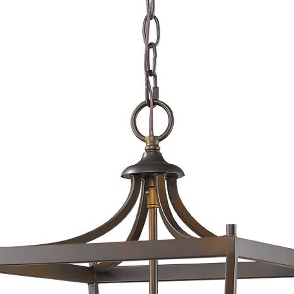Brown Metal Four Light Dimmable Ceiling Light on a white background