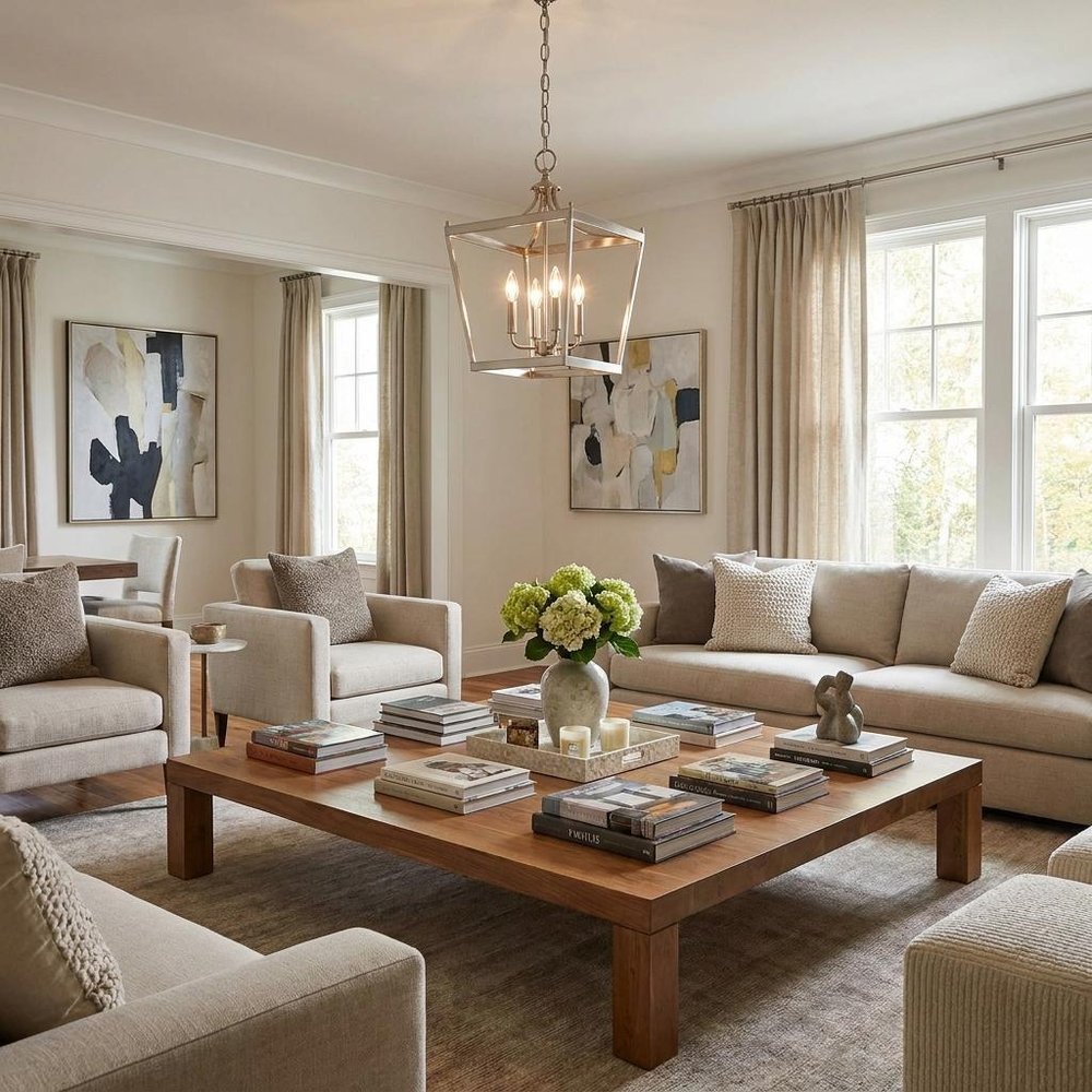 Silver Metal Four Light Dimmable Ceiling Light - with Silver Finish in a home interior