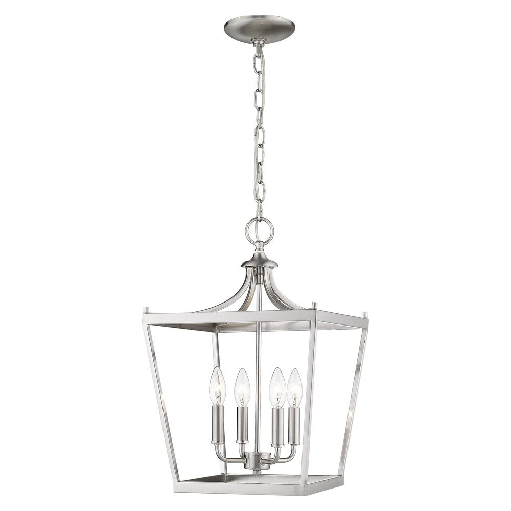 Silver Metal Four Light Dimmable Ceiling Light - with Silver Finish