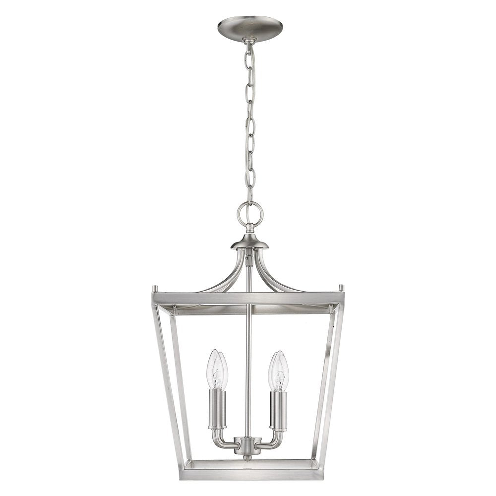 Silver Metal Four Light Dimmable Ceiling Light - with Silver Finish
