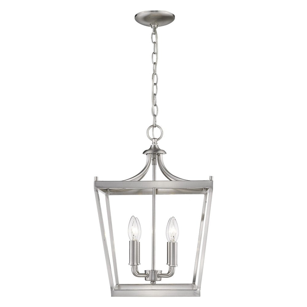 Silver Metal Four Light Dimmable Ceiling Light - with Silver Finish