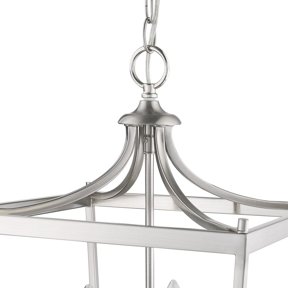 Silver Metal Four Light Dimmable Ceiling Light - with Silver Finish