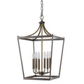 Brown Metal Six Light Dimmable Ceiling Light