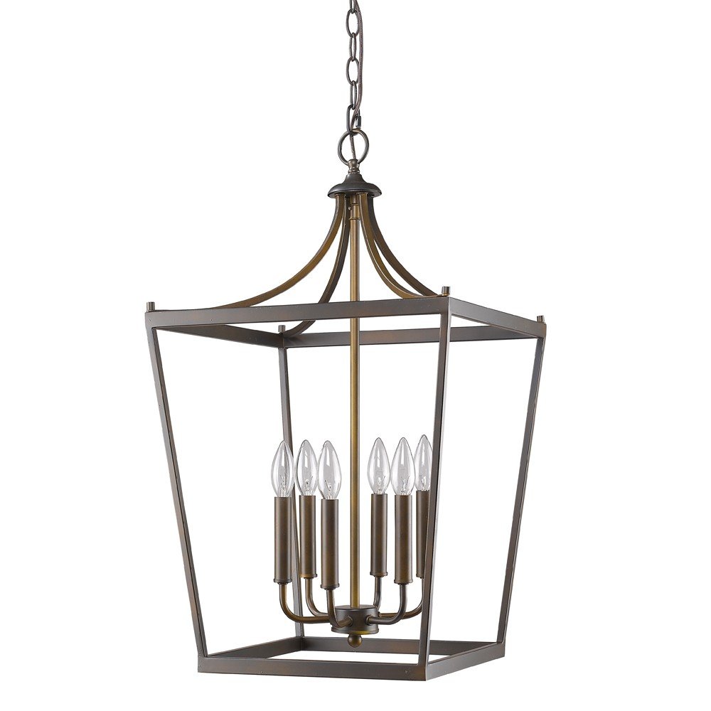 Brown Metal Six Light Dimmable Ceiling Light