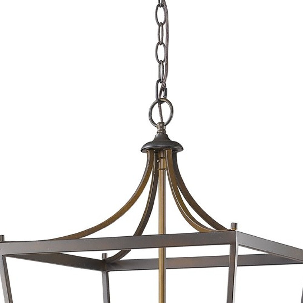 Brown Metal Six Light Dimmable Ceiling Light