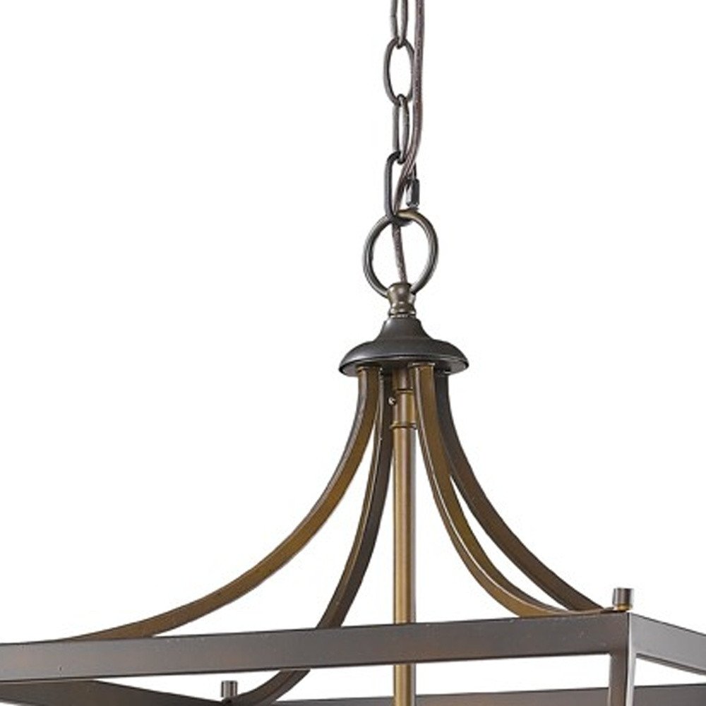 Brown Metal Six Light Dimmable Ceiling Light