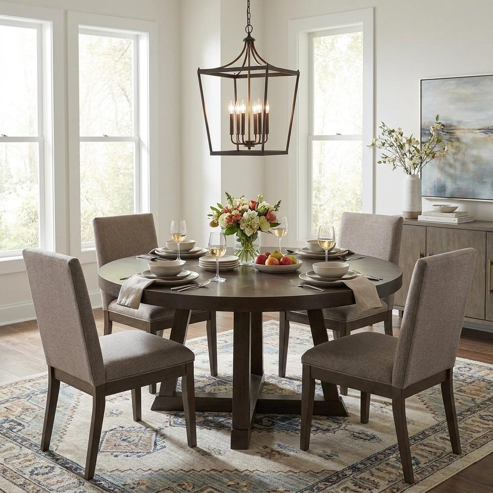 Brown Metal Six Light Dimmable Ceiling Light