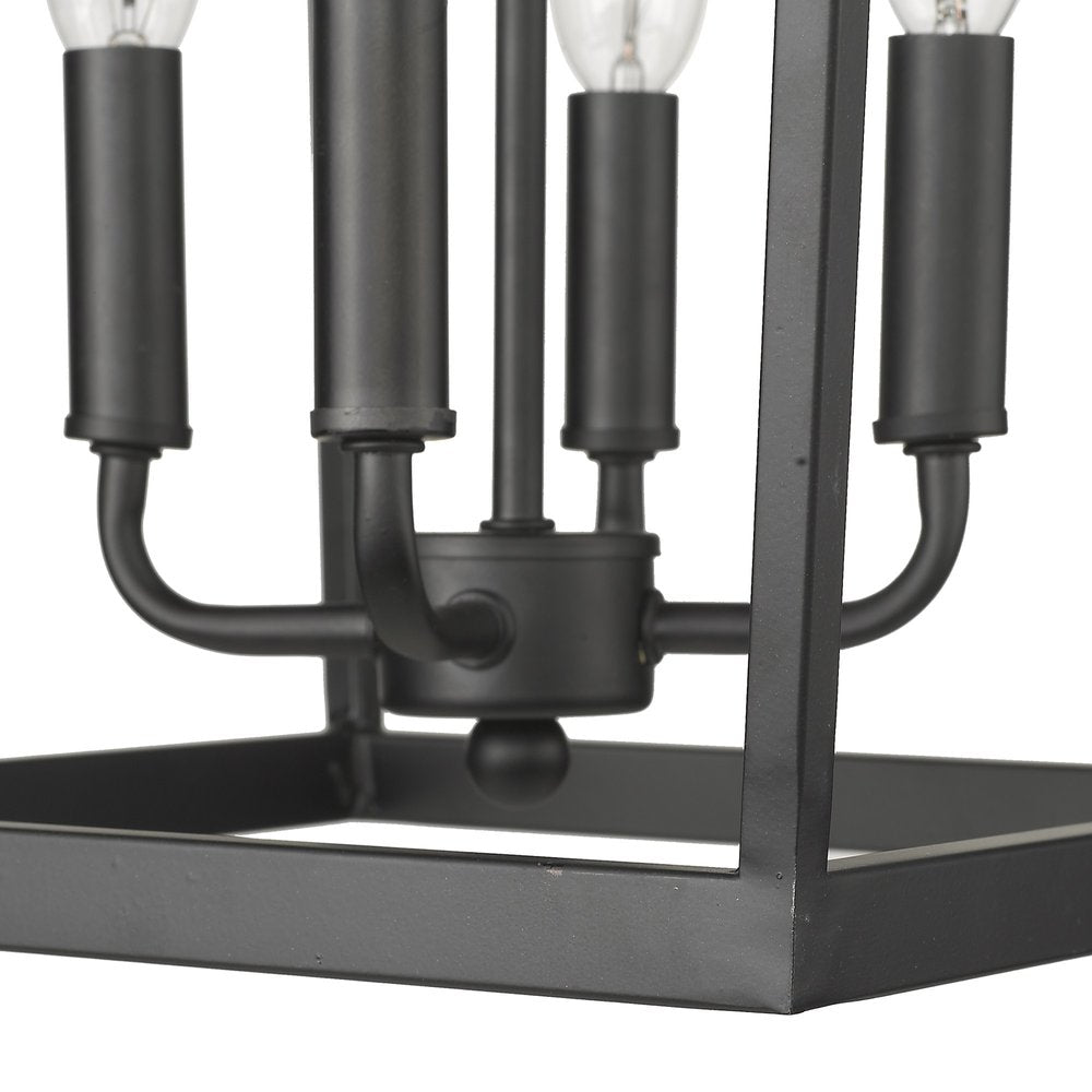 Black Metal Eight Light Dimmable Ceiling Light on a white background