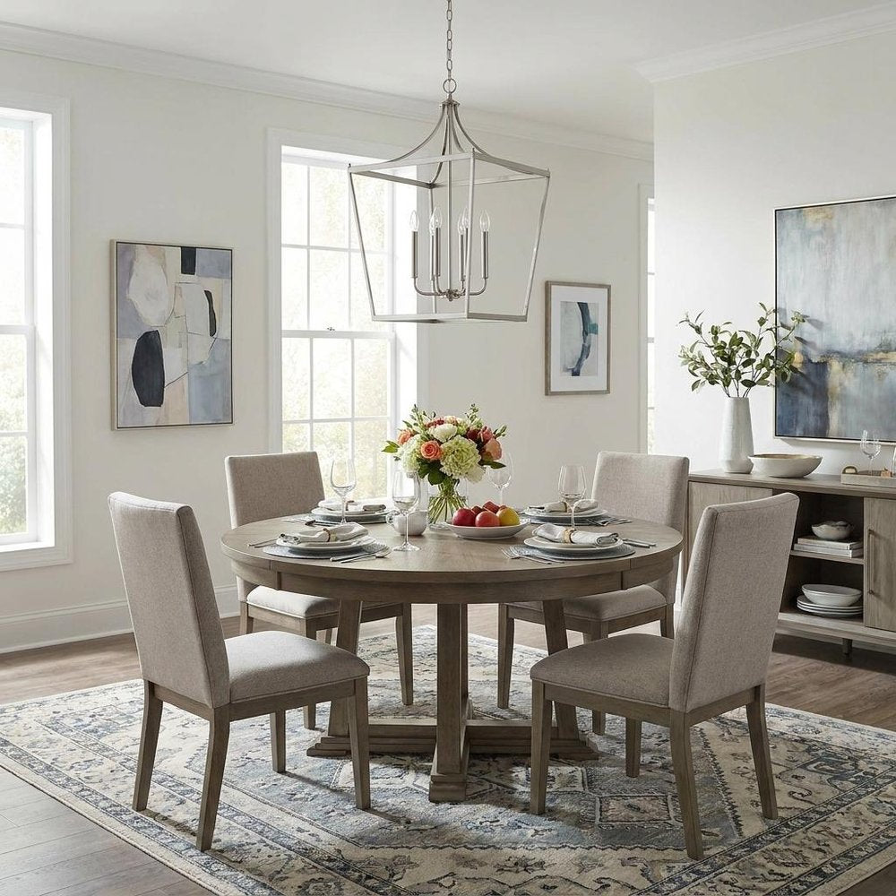 Silver Metal Eight Light Dimmable Ceiling Light in a home interior